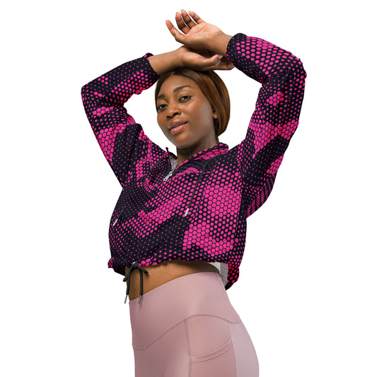 Cropped Windbreaker For Women | Pink Digital Camouflage