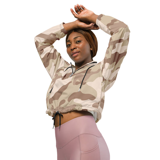 Cropped Windbreaker For Women | Desert Brown Camouflage