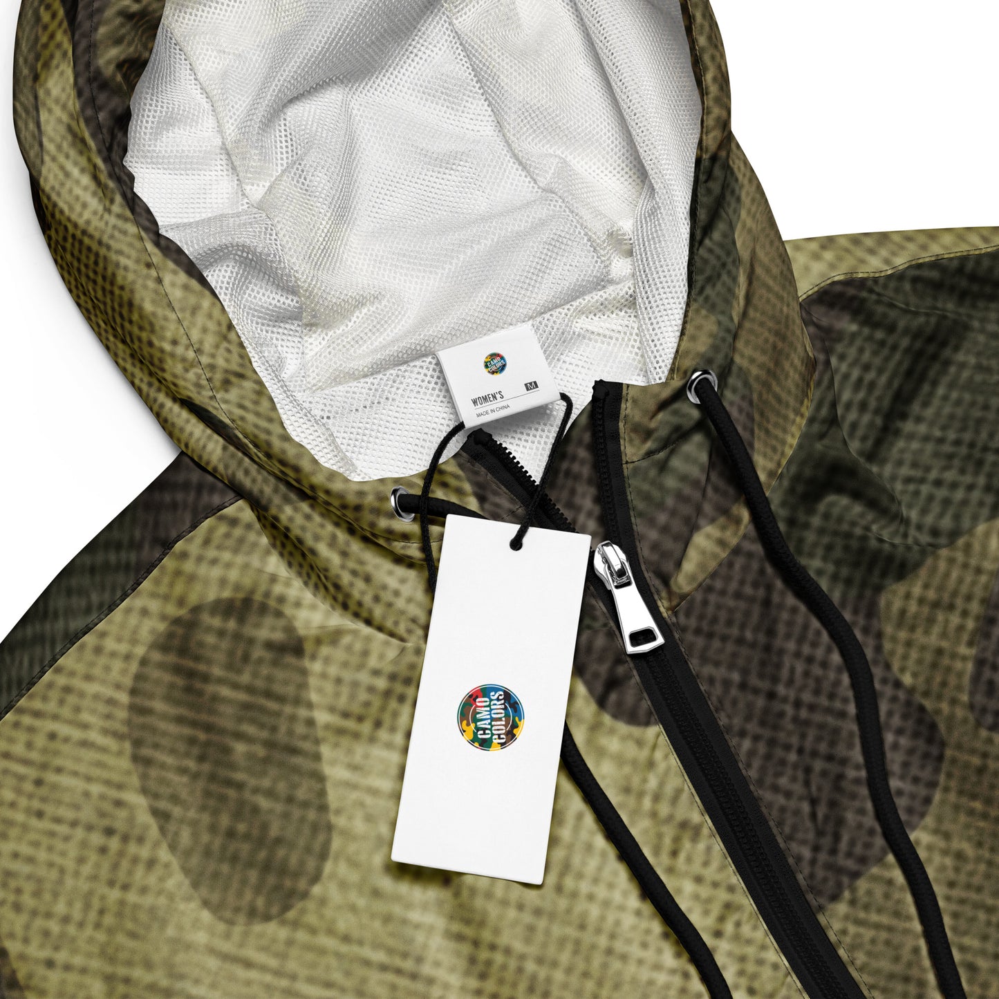 Cropped Windbreaker | Green Fabric Camouflage