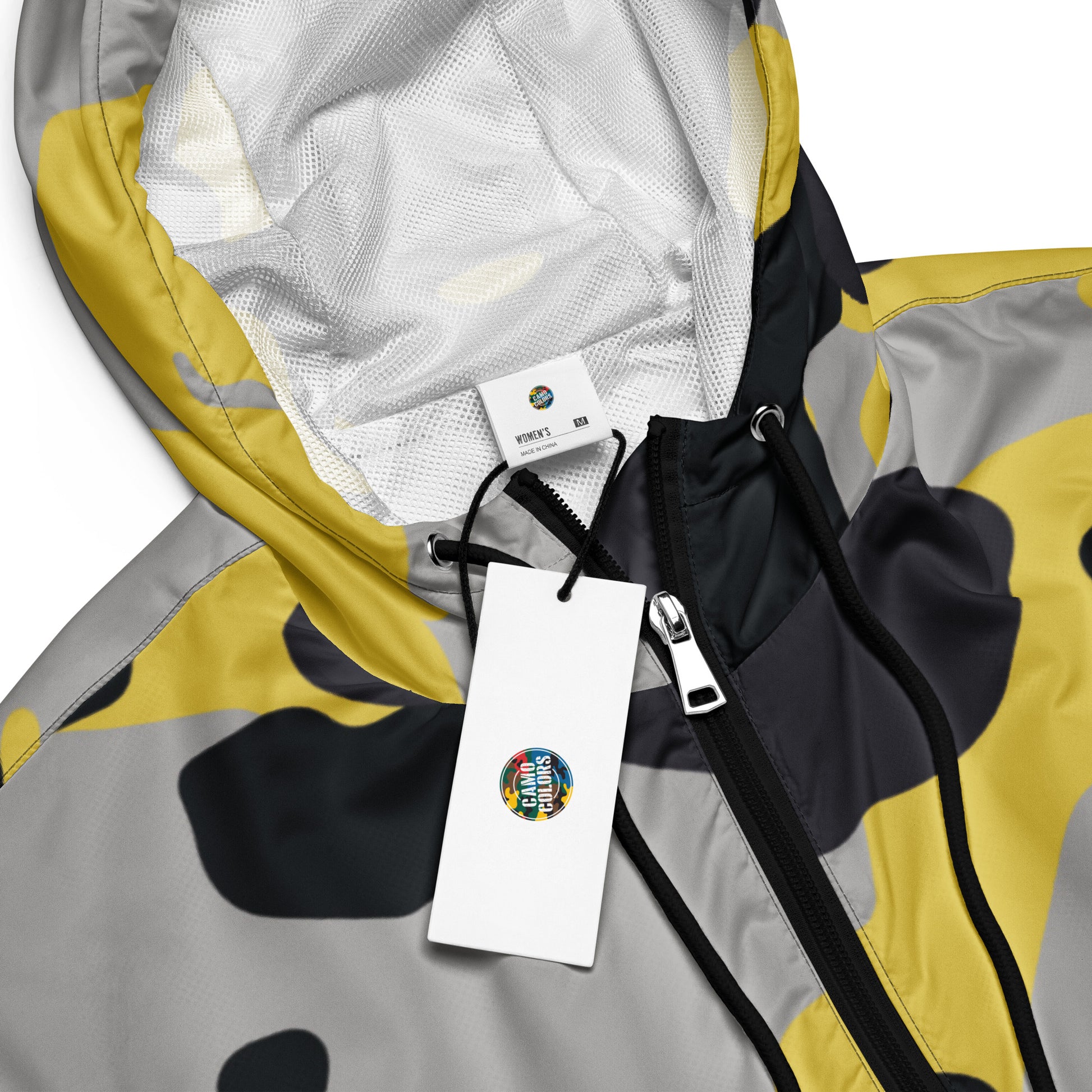 Cropped Windbreaker | Yellow, Black & Silver Camouflage