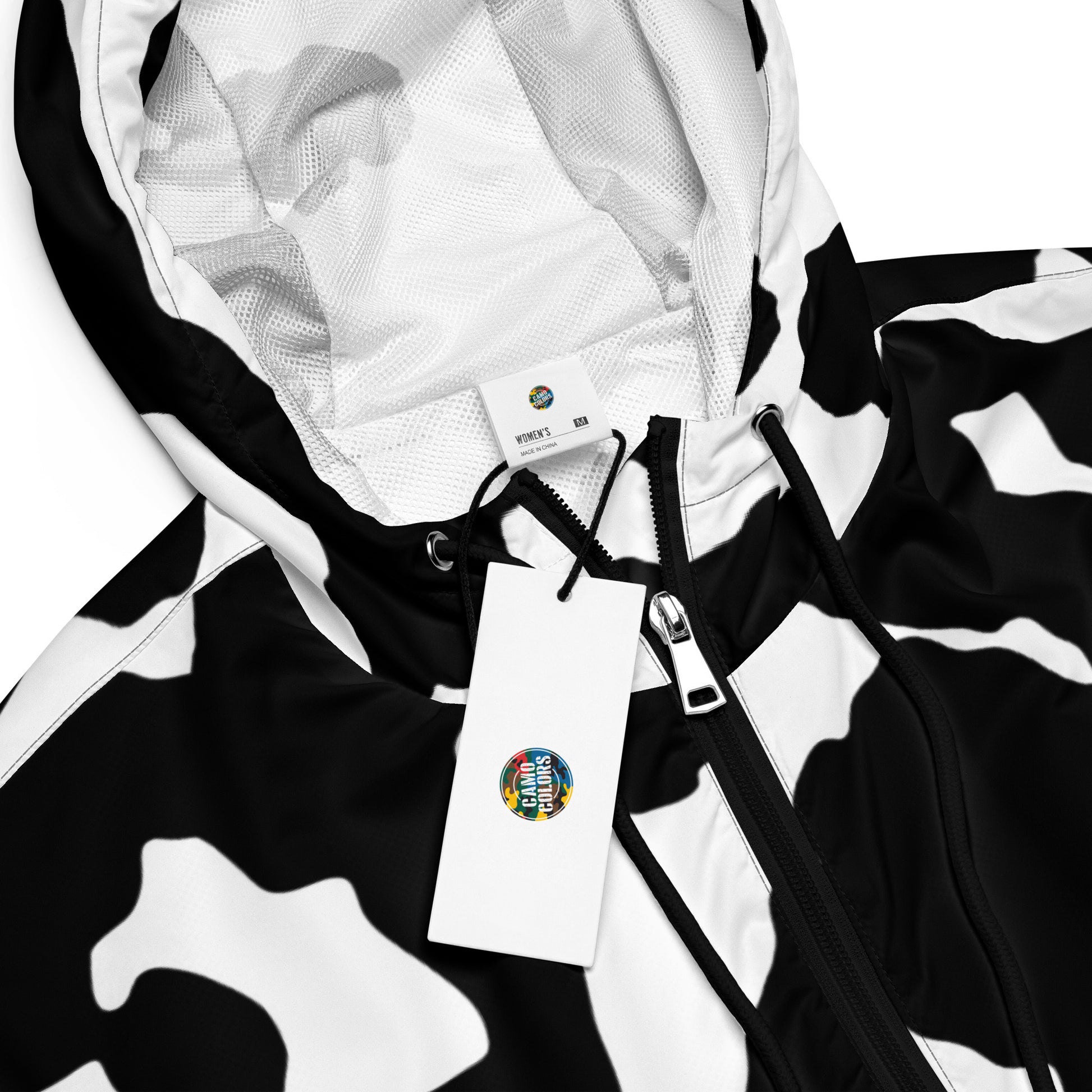 Cropped Windbreaker | Black & White Cow Skin