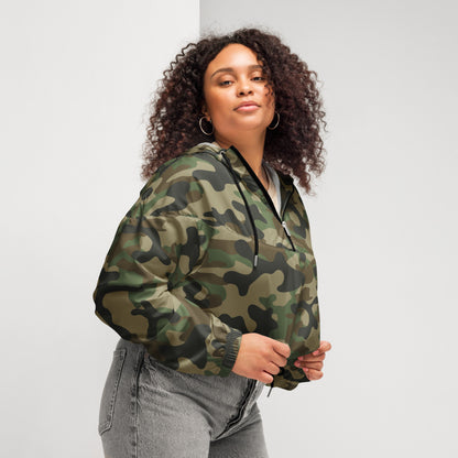 Cropped Windbreaker | Military Brown Camouflage