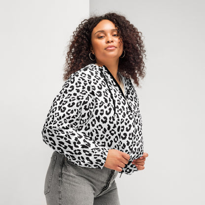 Women's Windbreaker | Black and White Leopard Pattern