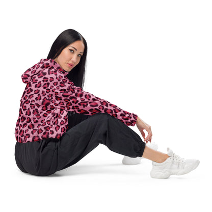 Women's Windbreaker | Pink, Cherry and Black Leopard