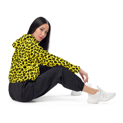 Women's Windbreaker | Yellow and Black Leopard