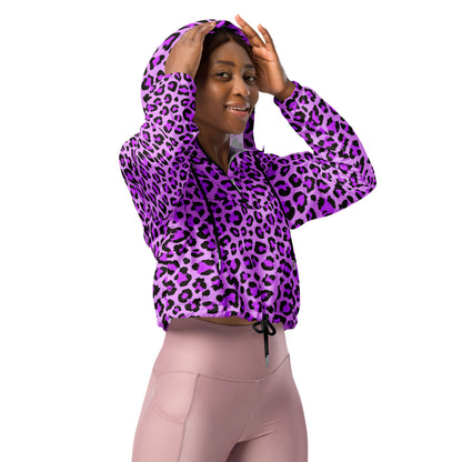 Women's Windbreaker | Purple, Blue and Black Leopard