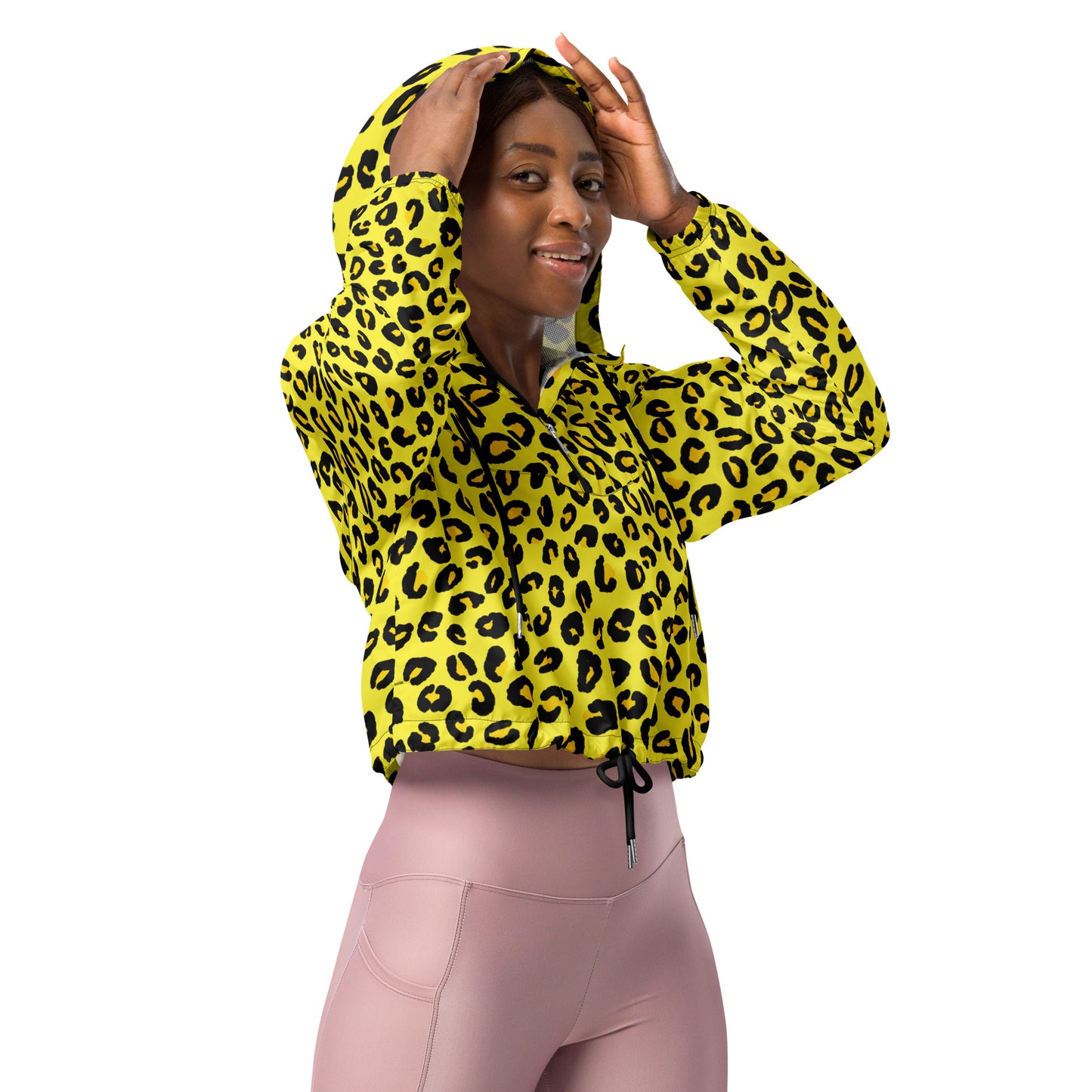 Women's Windbreaker | Yellow and Black Leopard