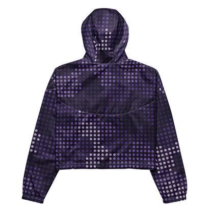 Cropped Windbreaker For Women | Blue Led Screen Camouflage