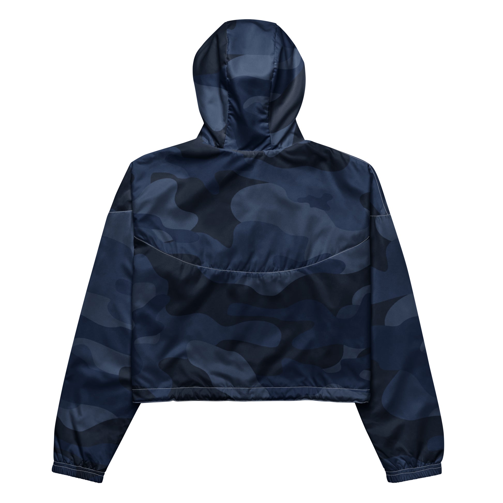 Cropped Windbreaker For Women | Deep Blue Camouflage