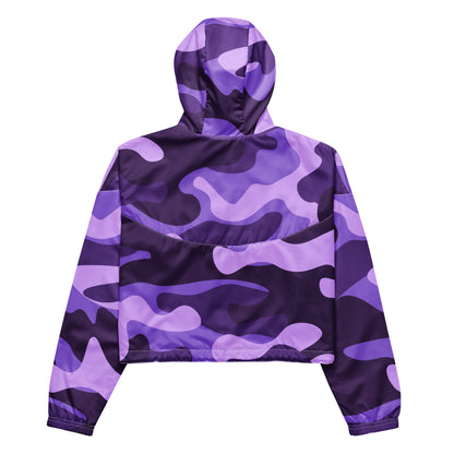 Cropped Windbreaker For Women | Purple, Blue & Mauve Camouflage