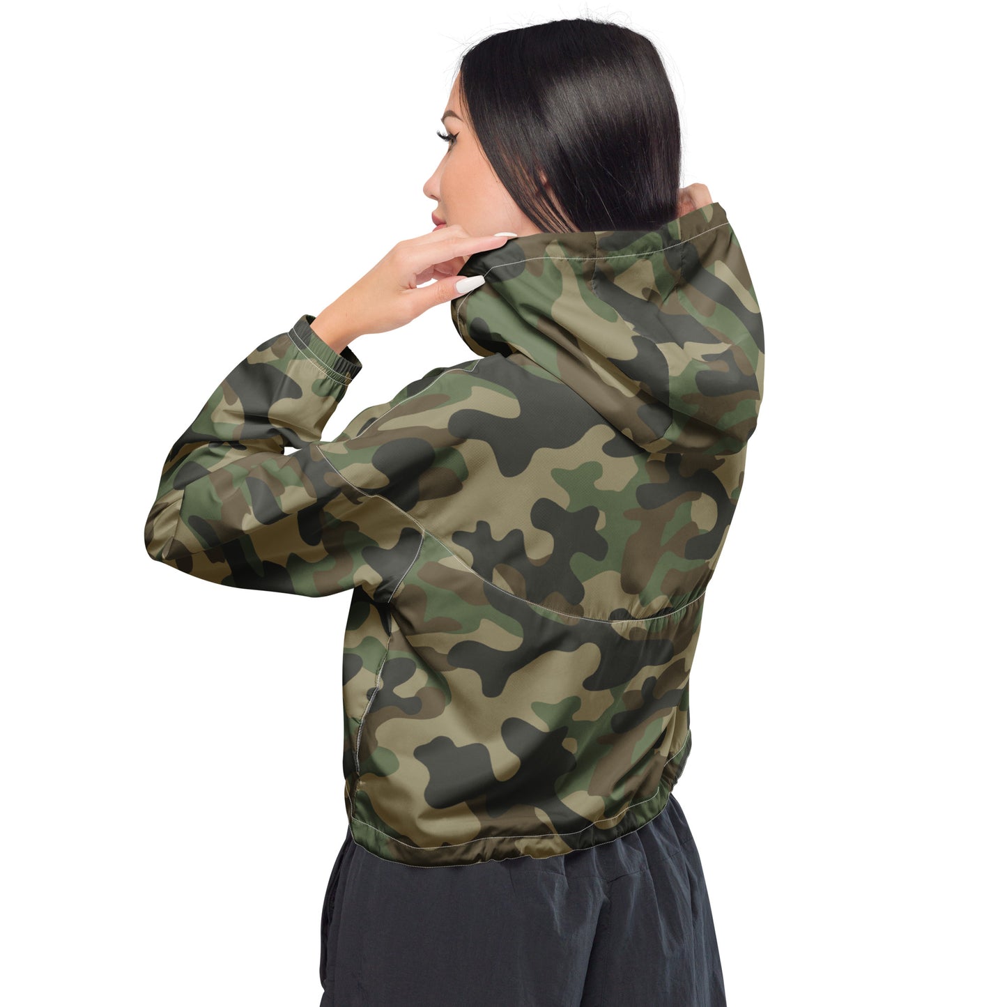 Cropped Windbreaker | Military Brown Camouflage