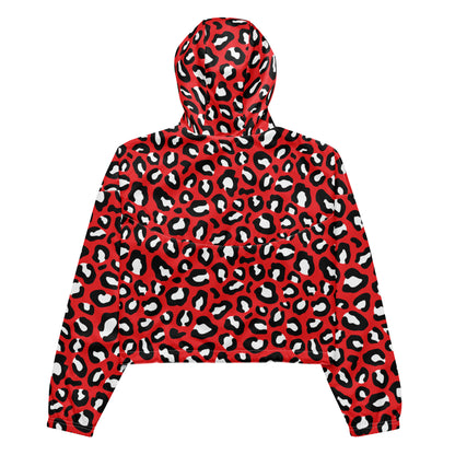 Women's Windbreaker | Red, Black and White Leopard Pattern