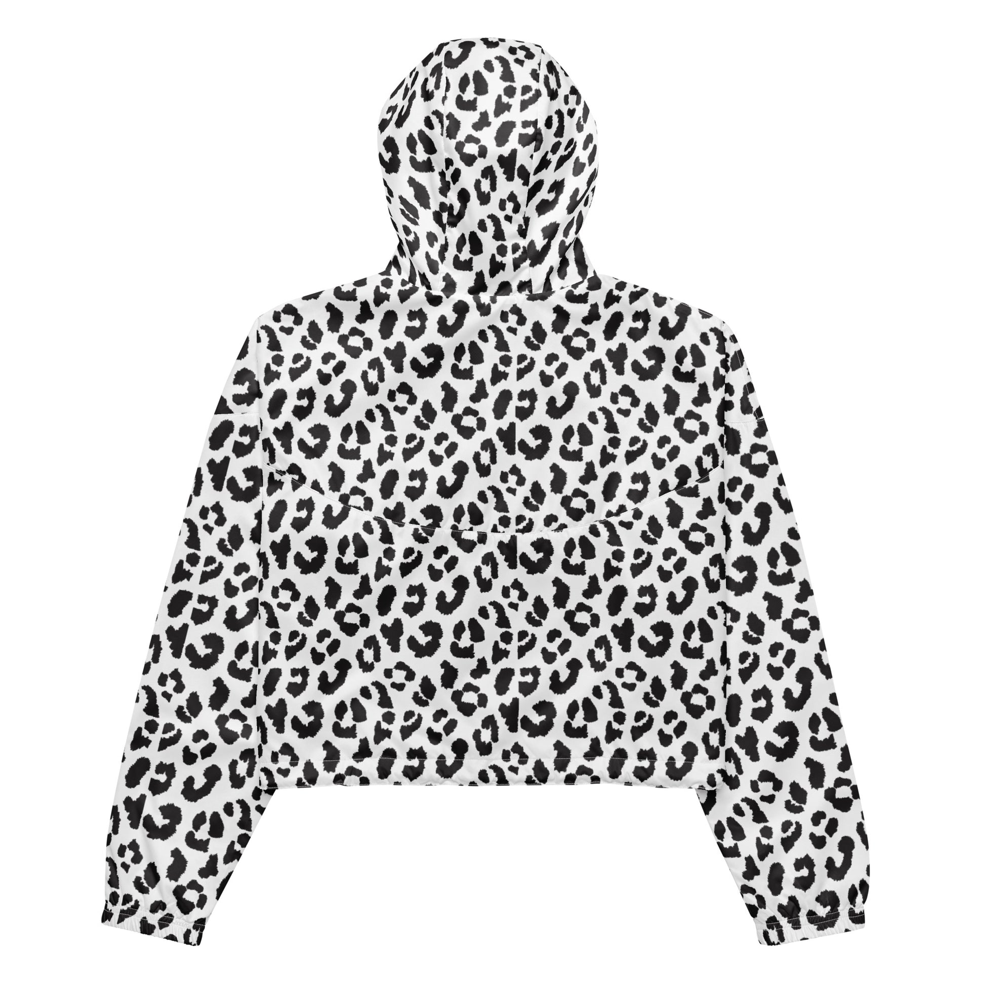 Women's Windbreaker | Black and White Leopard Pattern