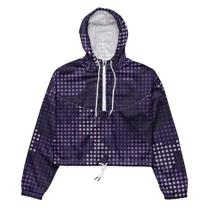 Cropped Windbreaker For Women | Blue Led Screen Camouflage