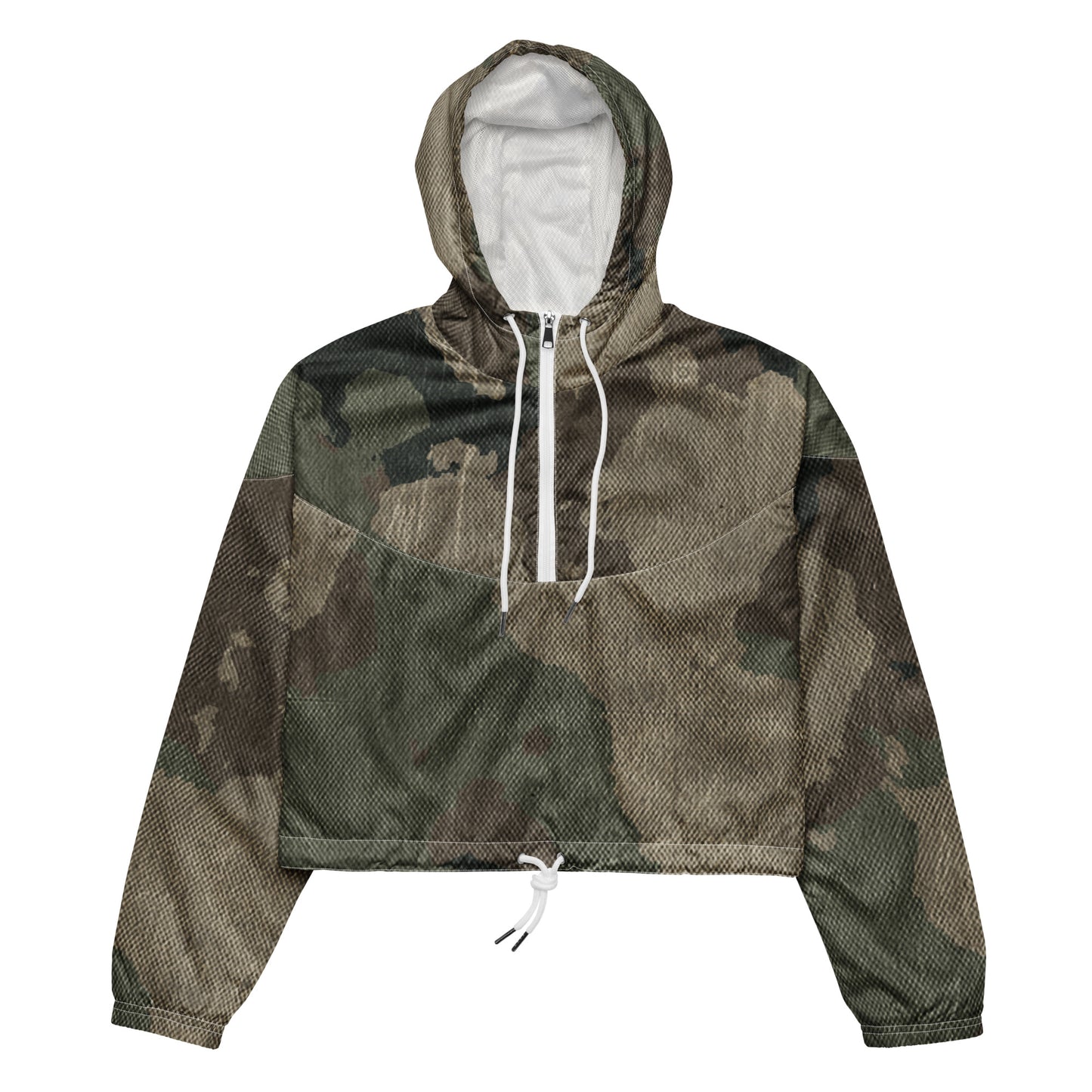 Cropped Windbreaker For Women | Dirty Old Brown Camouflage