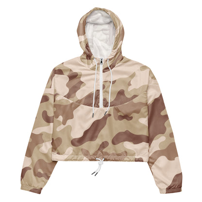 Cropped Windbreaker For Women | Desert Brown Camouflage