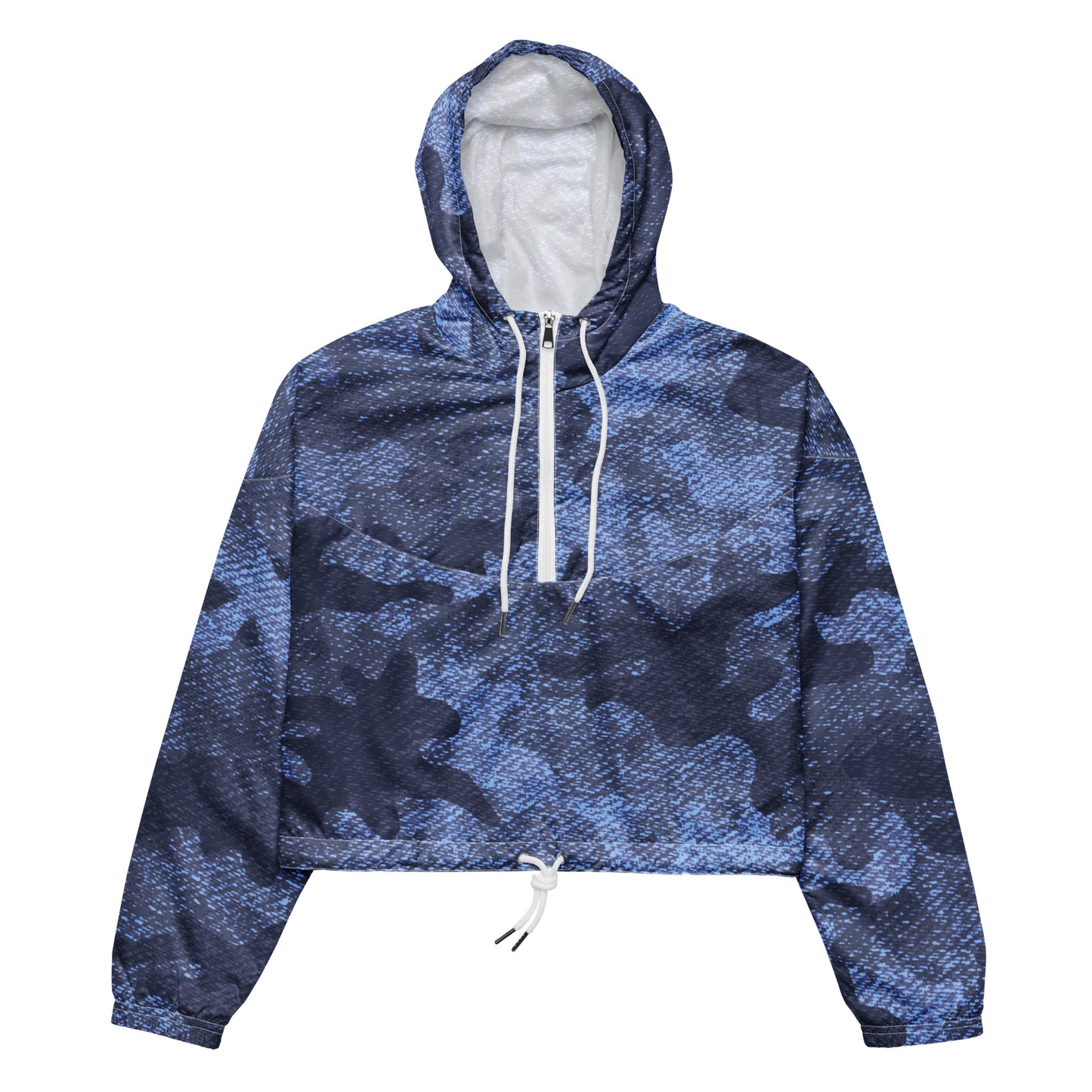 Cropped Windbreaker For Women | Denim Blue Camouflage