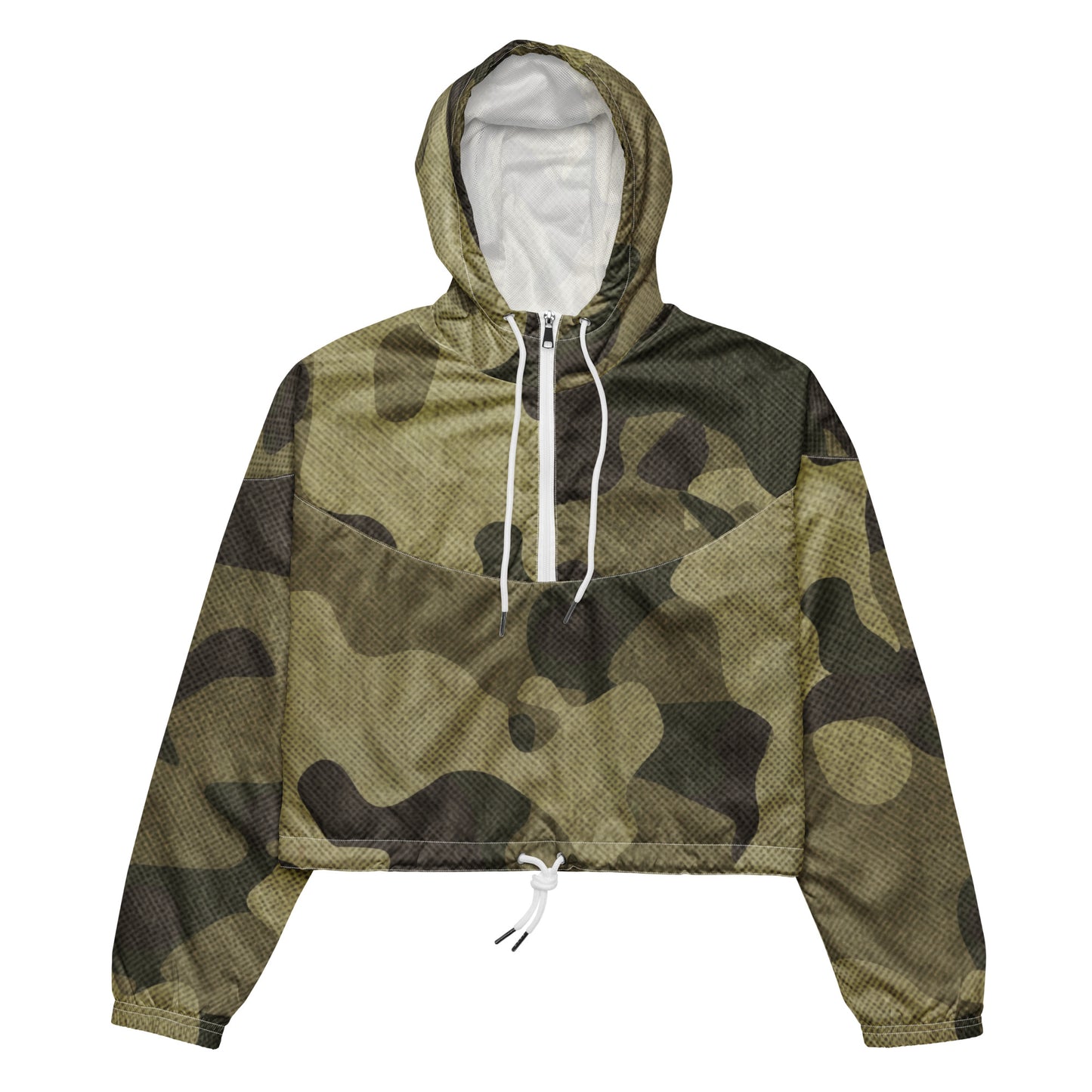 Cropped Windbreaker | Green Fabric Camouflage