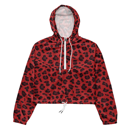 Women's Windbreaker | Red and Black Leopard Pattern