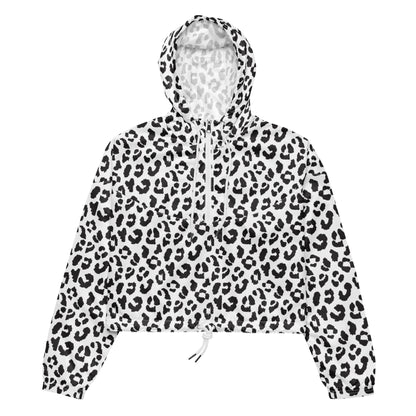 Women's Windbreaker | Black and White Leopard Pattern