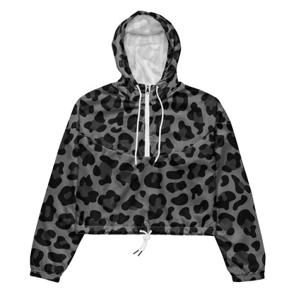 Women's Windbreaker | Gray and Black Leopard