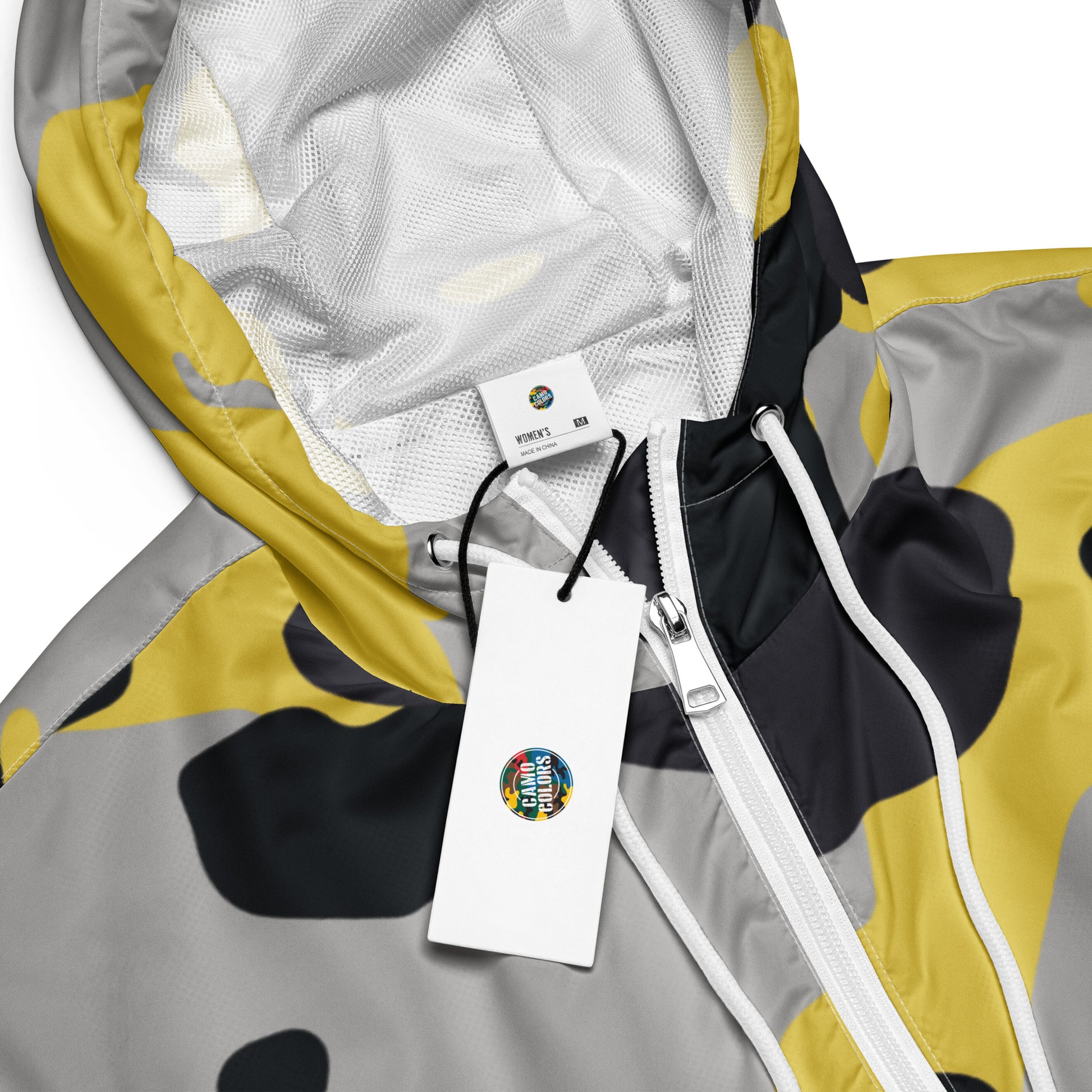 Cropped Windbreaker | Yellow, Black & Silver Camouflage