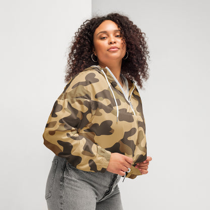 Cropped Windbreaker For Women | Khaki Camouflage