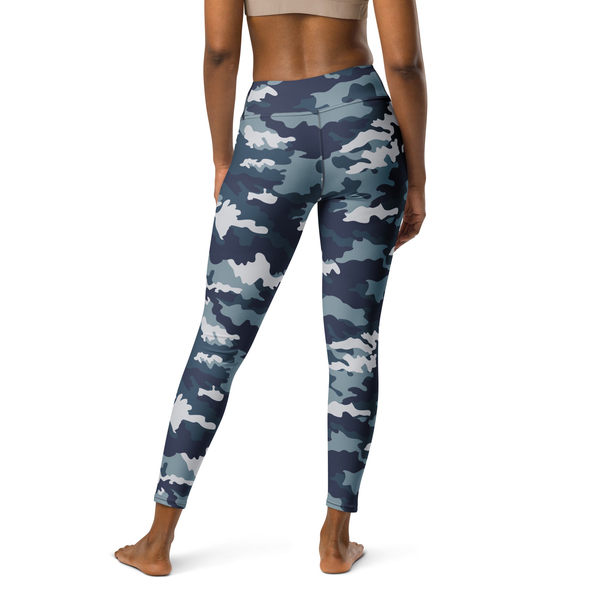 Camo Yoga Pants | Navy Blue Camouflage