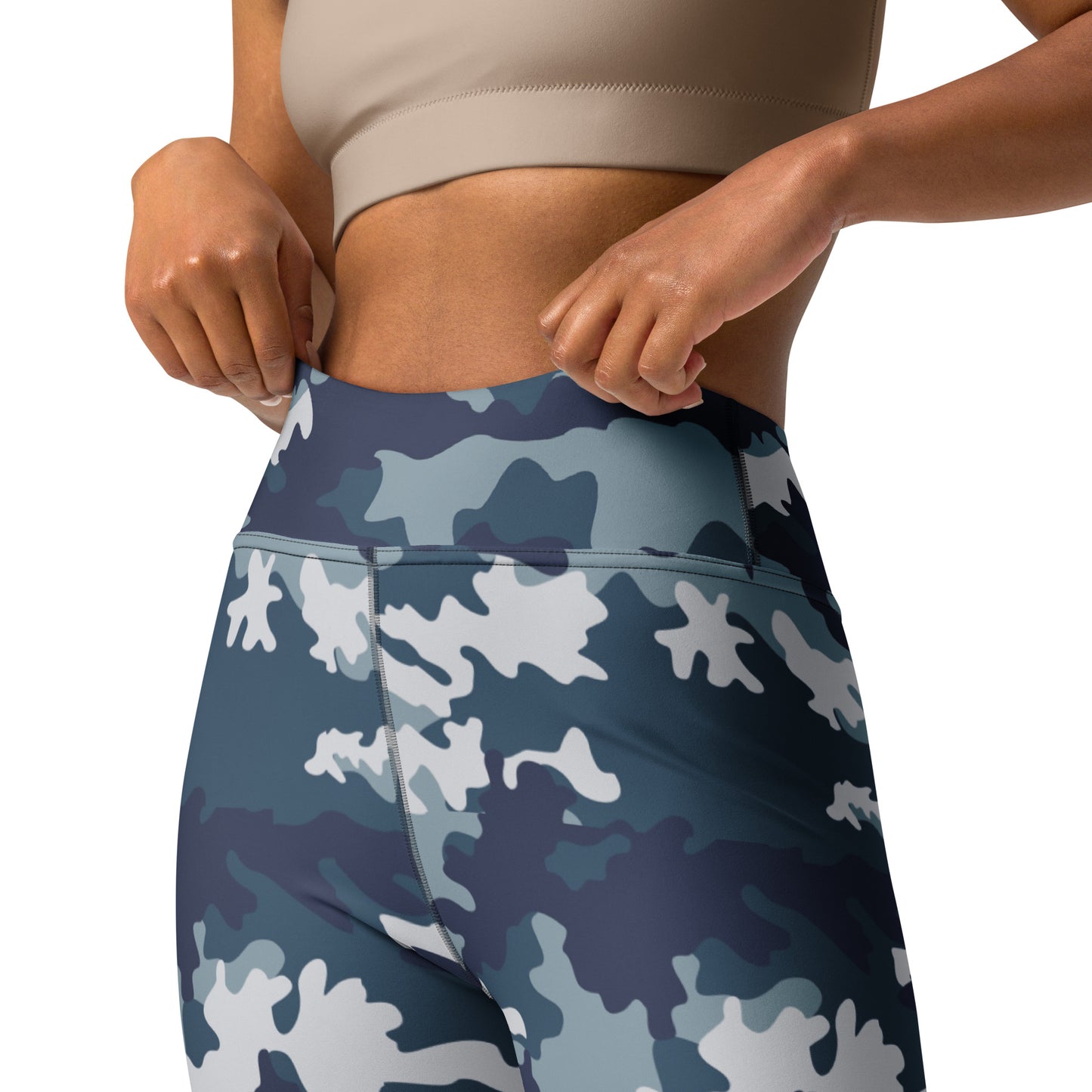 Camo Yoga Pants | Navy Blue Camouflage