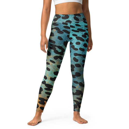 Cheetah Yoga Pants | Blue and Orange