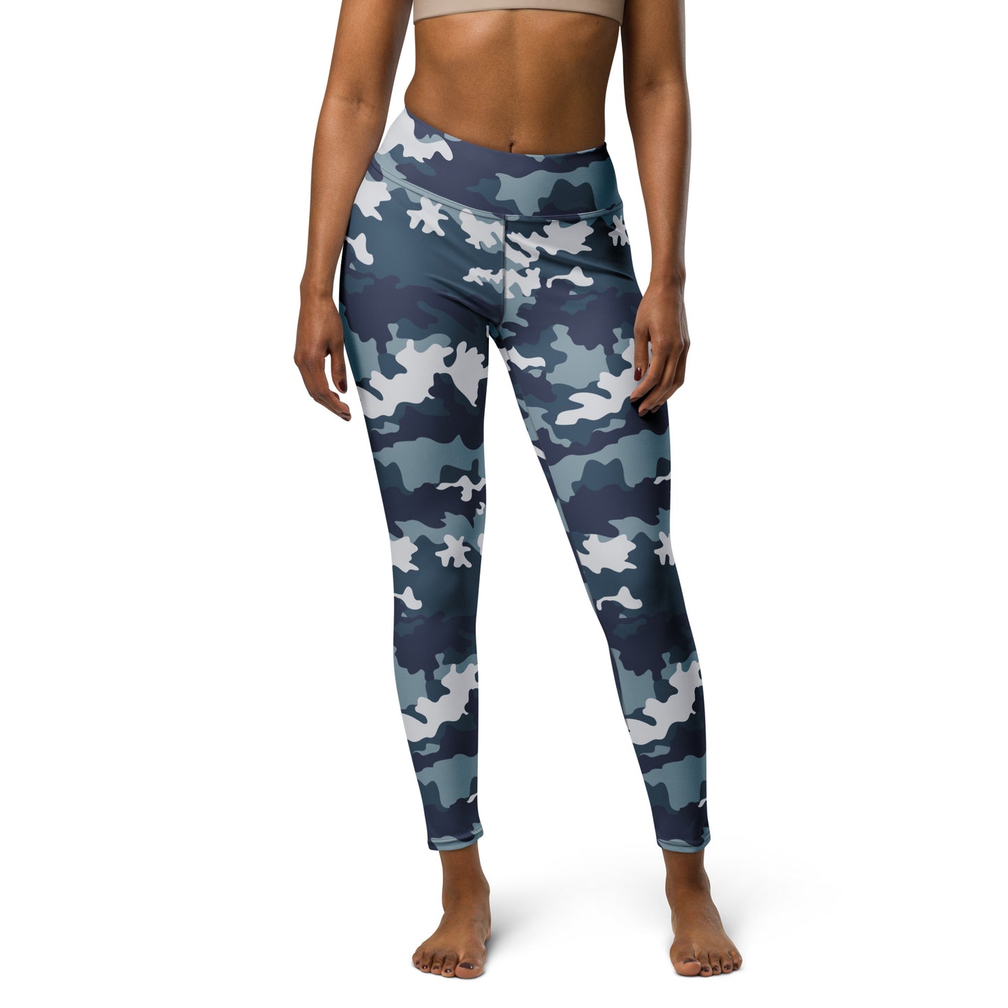 Camo Yoga Pants | Navy Blue Camouflage