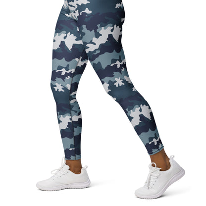 Camo Yoga Pants | Navy Blue Camouflage