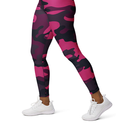 Pink Yoga Pants | Onyx & Deep Blue Camouflage