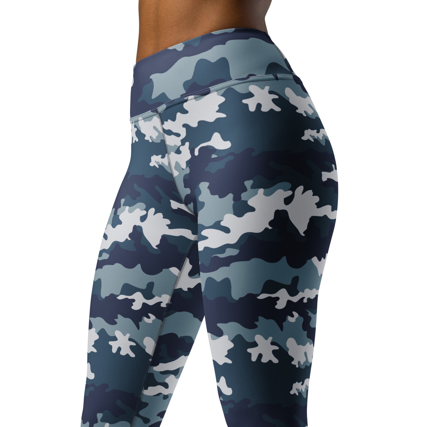 Camo Yoga Pants | Navy Blue Camouflage