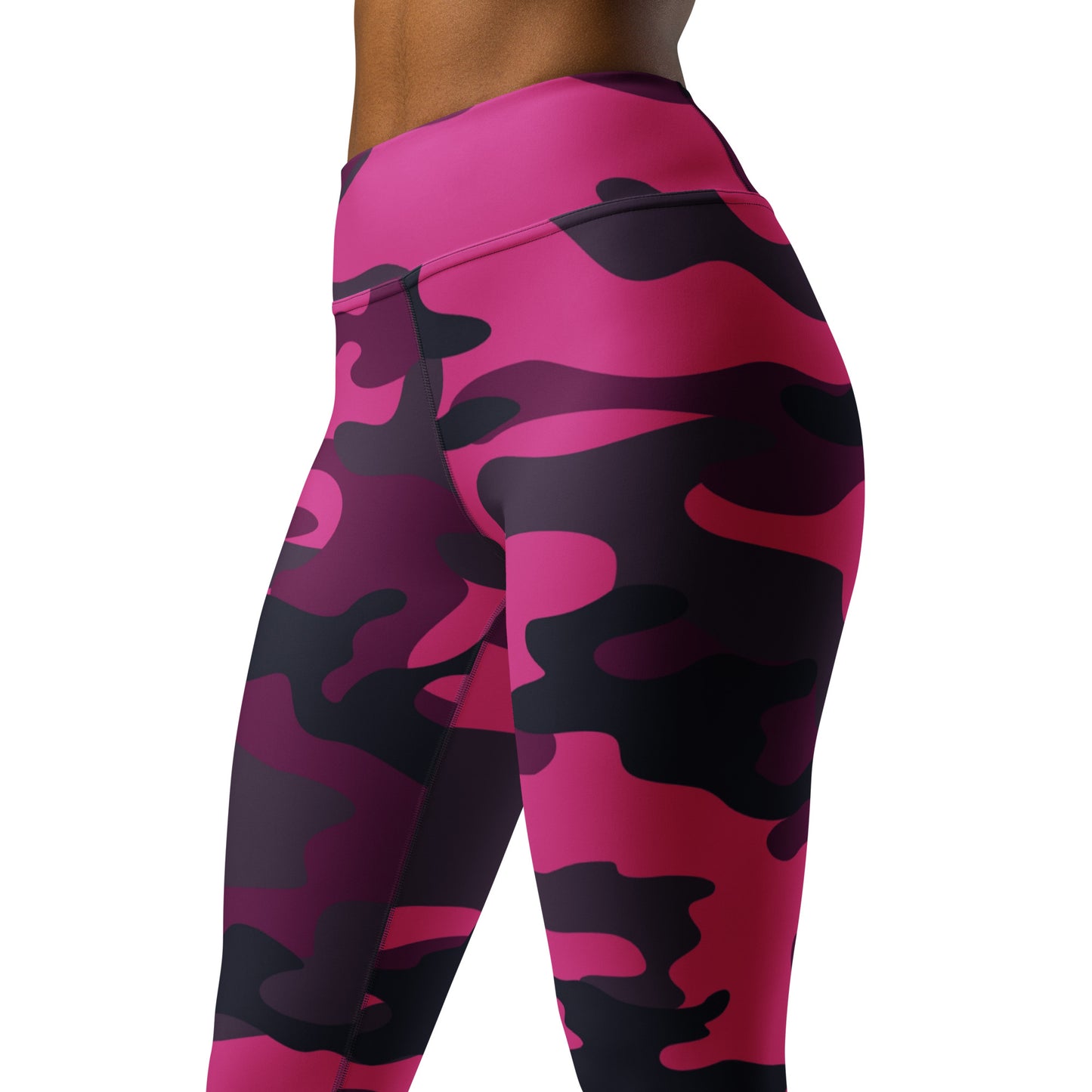 Pink Yoga Pants | Onyx & Deep Blue Camouflage