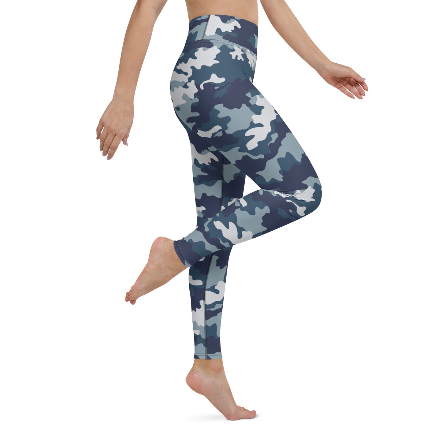 Camo Yoga Pants | Navy Blue Camouflage