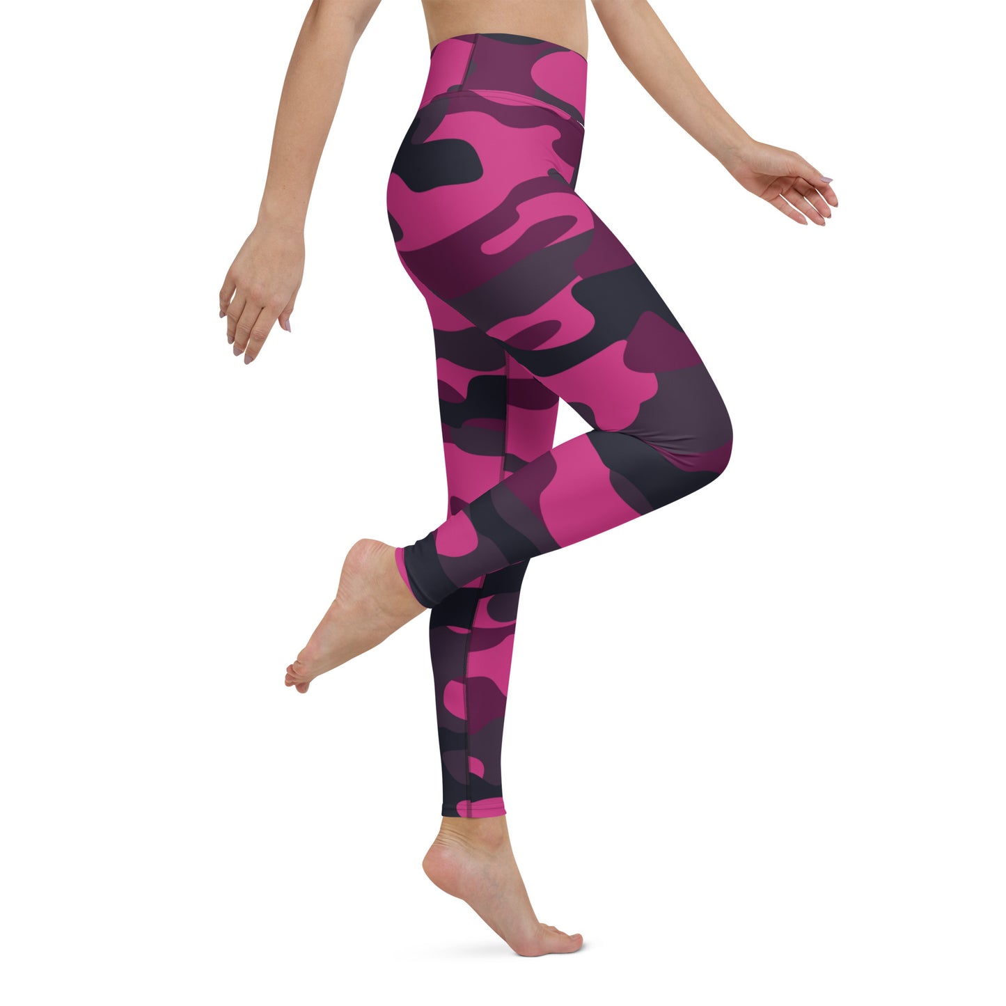 Pink Yoga Pants | Onyx & Deep Blue Camouflage