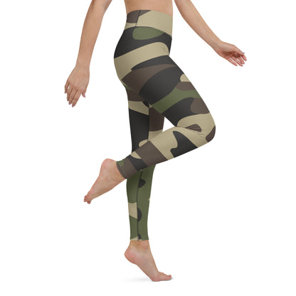 Yoga Pants | Classic Green Camouflage