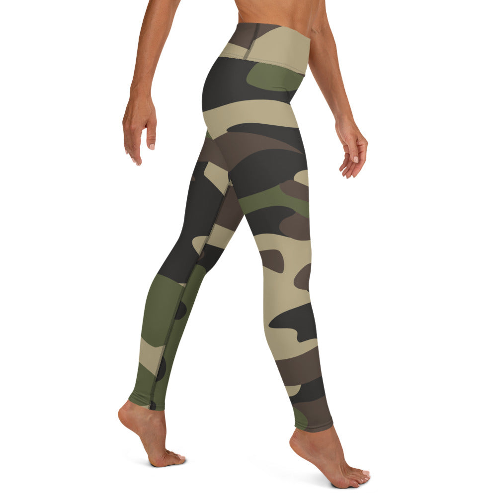 Yoga Pants | Classic Green Camouflage