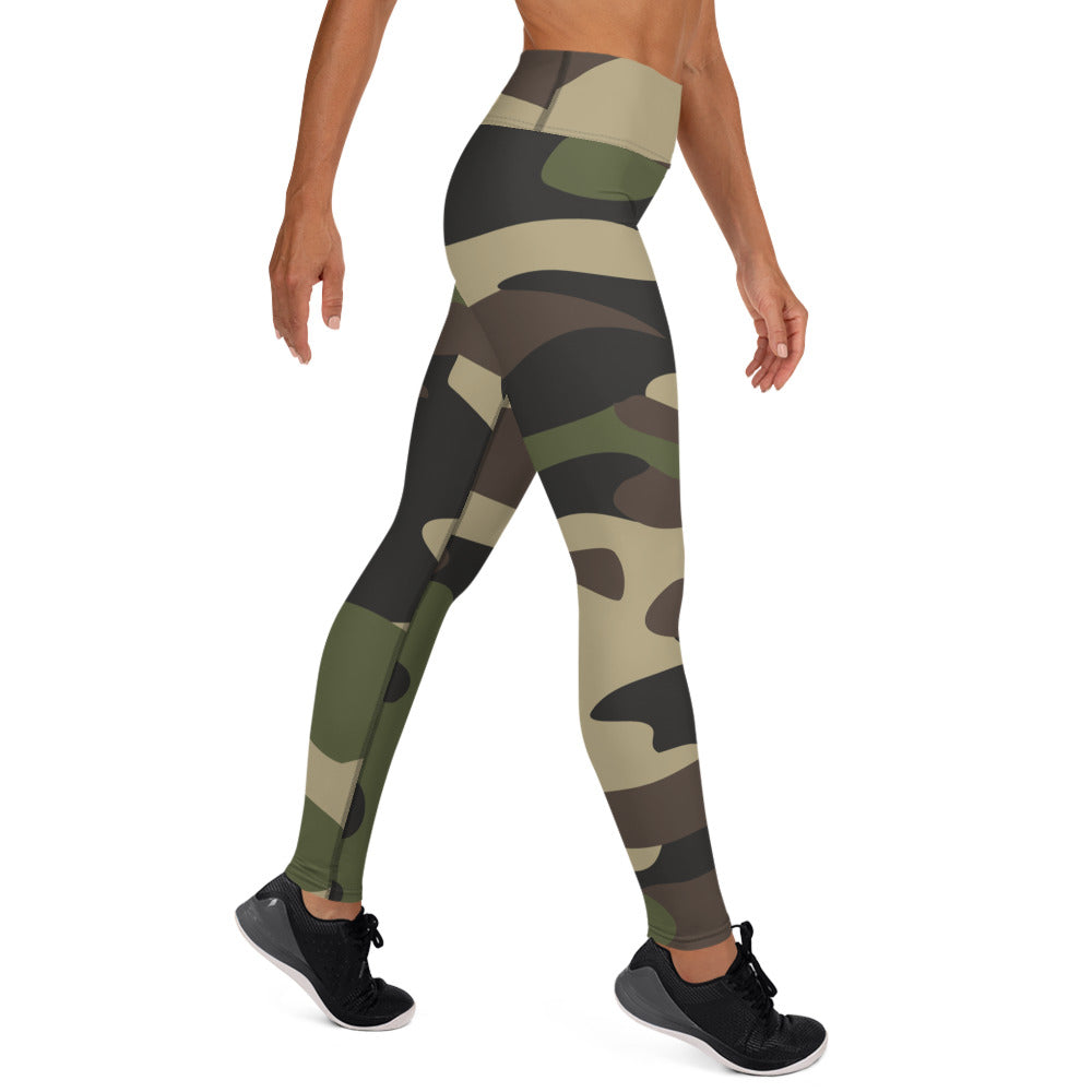 Yoga Pants | Classic Green Camouflage