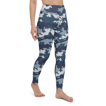 Camo Yoga Pants | Navy Blue Camouflage