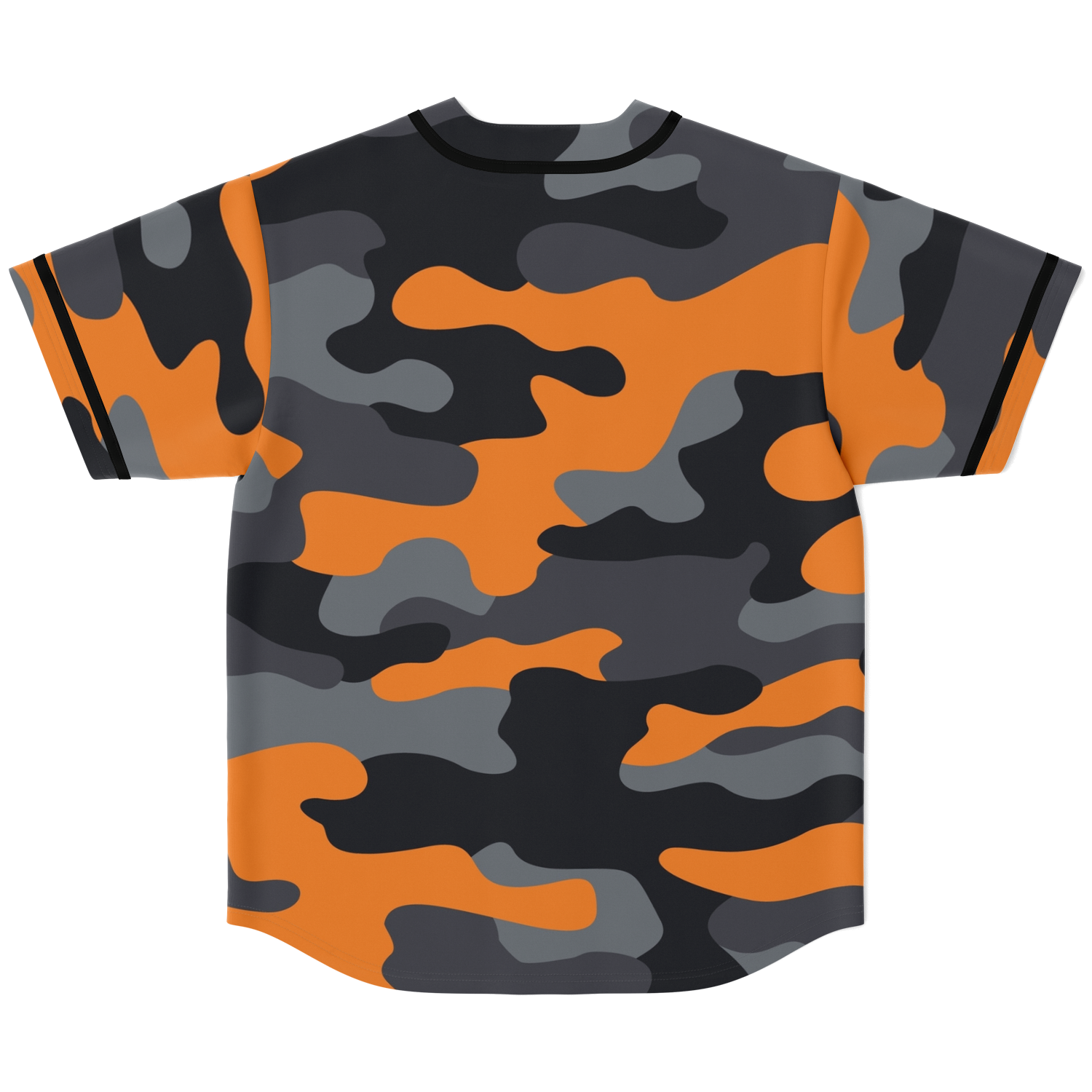 Camo Baseball Jersey | Orange, Gray & Black Camouflage