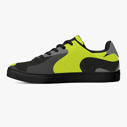 Camo Sneakers | Classic Low-Top | Yellow, Black, & Gray