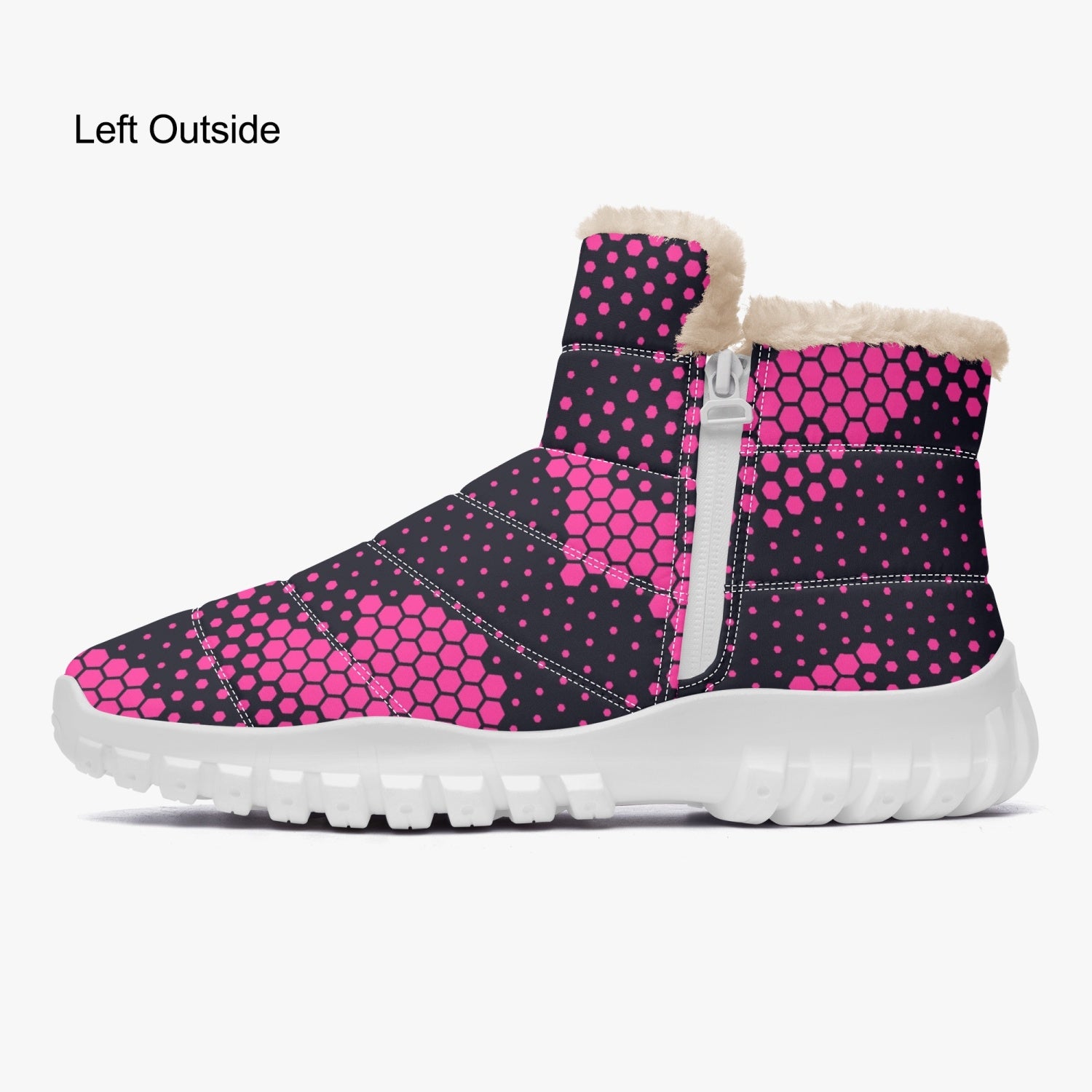 Camo Boots | Cotton-pad Fur Zipper Up | Digital Pink