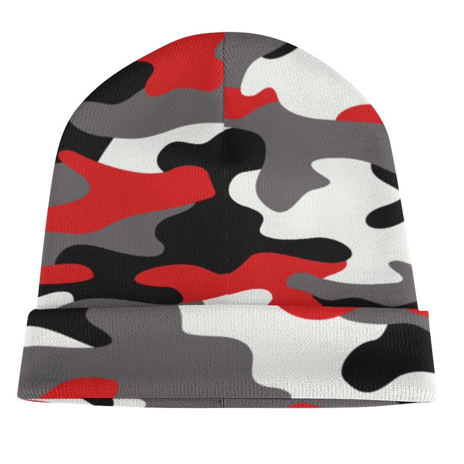 Camo Beanie | Red, Black & White Camouflage