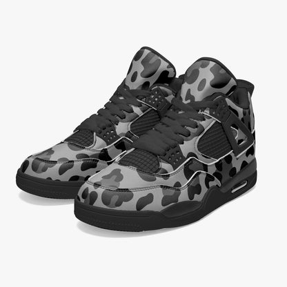 Leopard Jordans AJ4 | Gray and Black Pattern