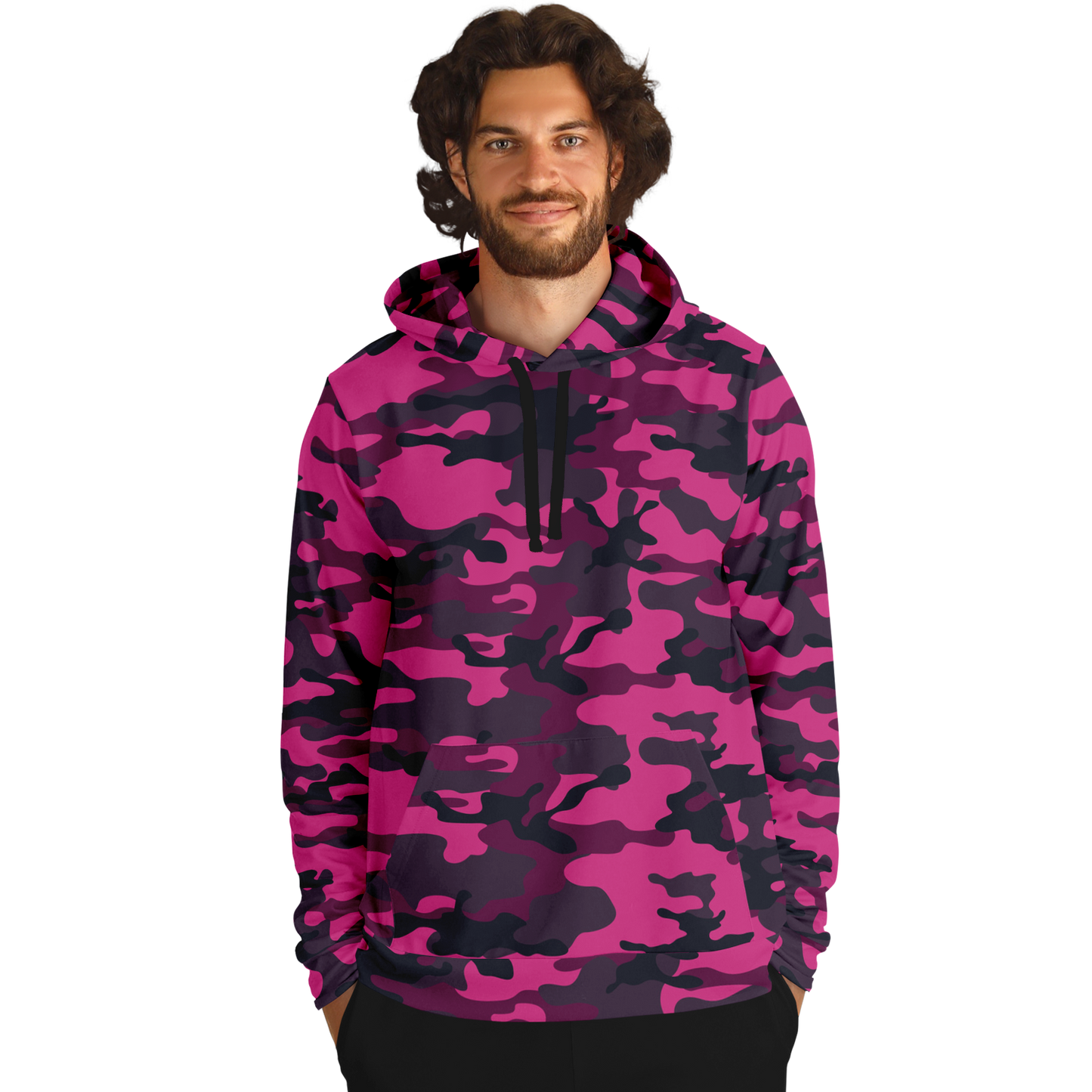 Pink Camo Hoodie | Onyx & Deep Blue Mixed Camouflage