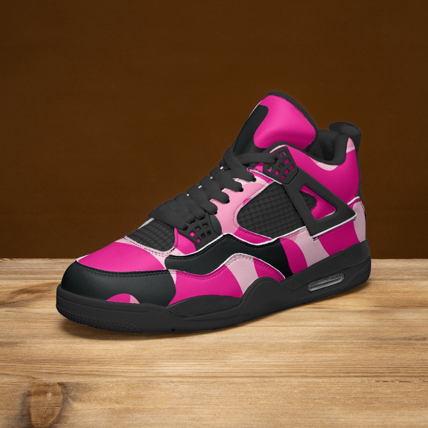 Camo Jordans AJ4 | Pink Candy, Black, & Cerise Camouflage