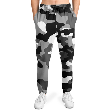 Camo Cargo Pants | Unisex | Black, White & Gray Camouflage