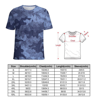 Camo Shirt | Denim Blue Camouflage T